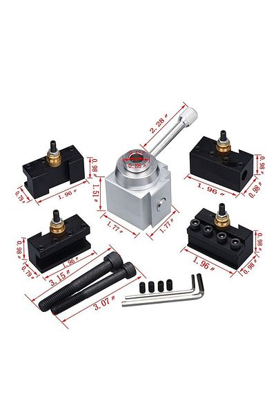 Choice Lathe Tool Post Holder Set Aluminum Alloy Quick Change Mini Lathe Tool Post and Holder Kit Lathe ...