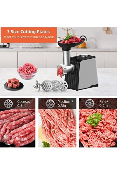 ET-LIFE Meat Mincer/Grinder/Kibbeh Maker, 300W, MG-S11, Black, Stainless steel blade
