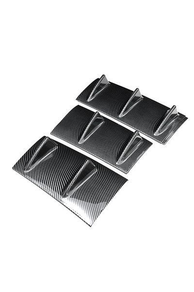 Choice Carbon Fibre General Hot Sale Shark Fin Three-Section Car Rear Bumper Lip 7-Fin Diffuser Universal S