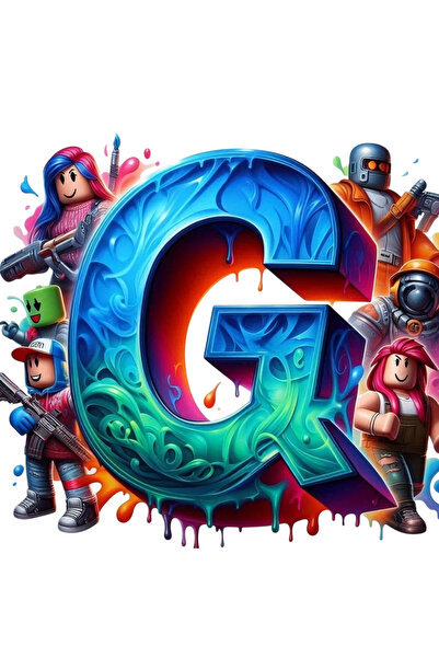 Ingift Αυτοκόλλητο UV DTF ROBLOX με το γράμμα G, ύψος 8 cm