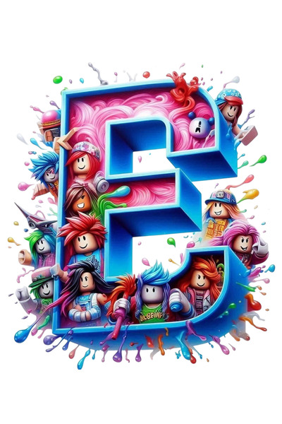 Ingift Sticker UV DTF ROBLOX litera E, inaltime 8 cm