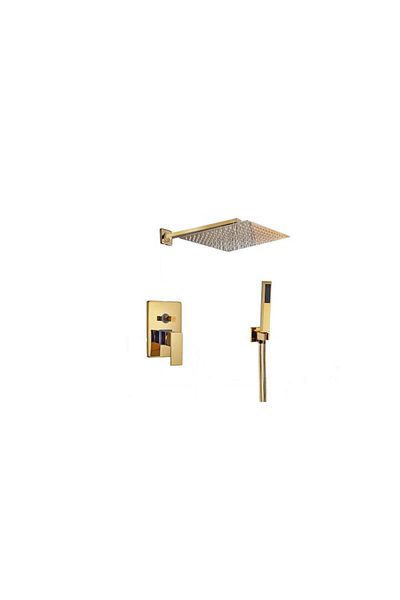 AquaSpa Golden Shower Set, AquaSpa, Rainfall Shower Faucet, 30 cm Shower Head