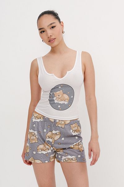 Addax Printed Shorts Pajama Set Ş099