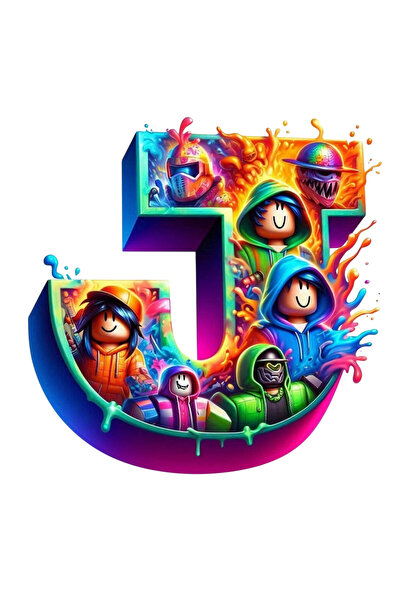 Ingift Sticker UV DTF ROBLOX litera J, inaltime 8 cm