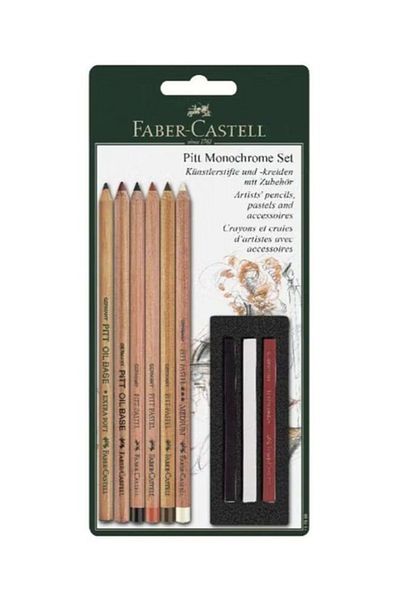 Faber Castell 9-Piece Pitt Monochrome Pastel Color Pencil Set Multicolour