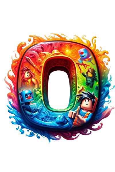 Ingift Sticker UV DTF ROBLOX litera O, inaltime 8 cm