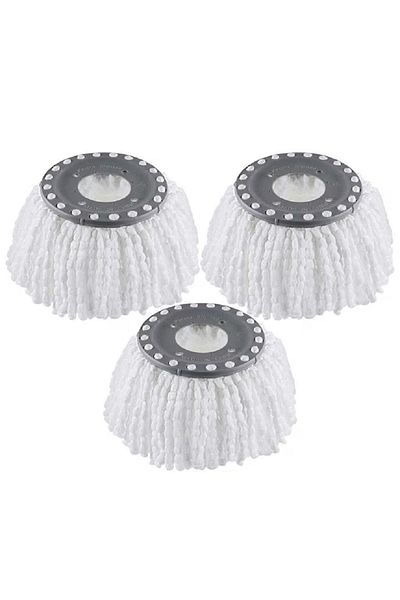 OEM Set of 3 mop heads, Microfiber, 360 degrees, White