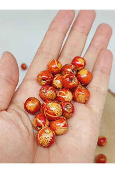 Yasamtohumu خرز خشبي منقوش 11 ملم/38 قطعة (54556)