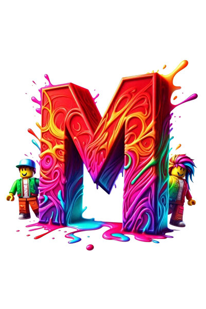 Ingift Sticker UV DTF ROBLOX litera M, inaltime 8 cm