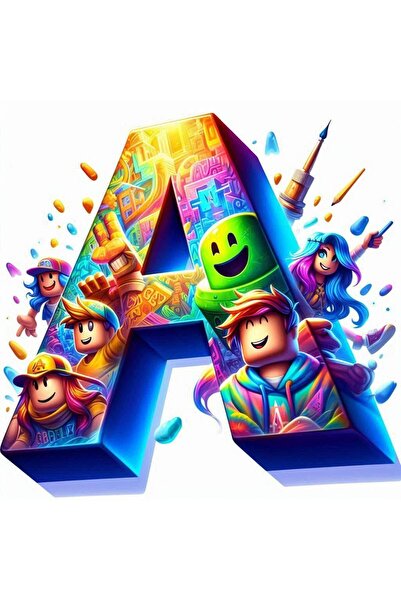 Ingift Sticker UV DTF ROBLOX litera A, inaltime 8 cm