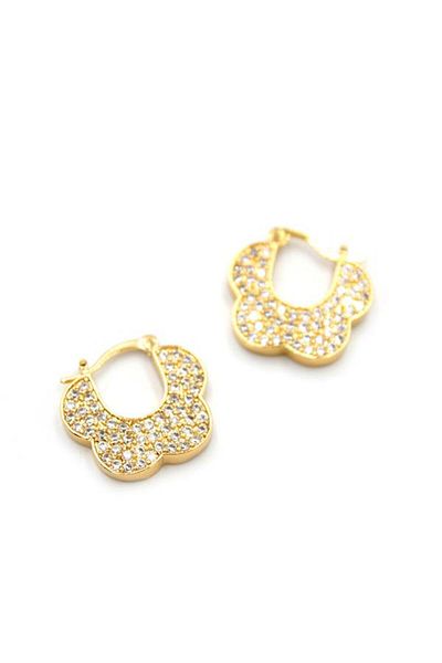 Rasanet Jewelled Flower Earrings - Gold