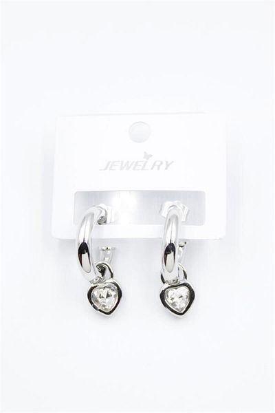 Rasanet Heart Hoop Earrings - White