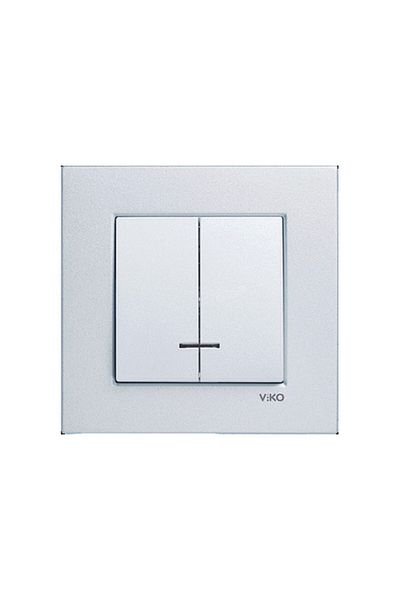 Viko by Panasonic Comutator cu LED Novella Silver fara rama
