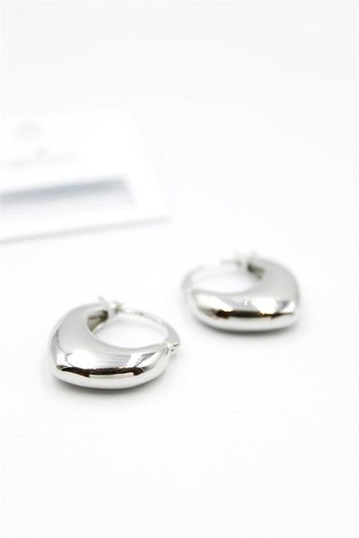Rasanet Oval Hoop Earrings - Silver