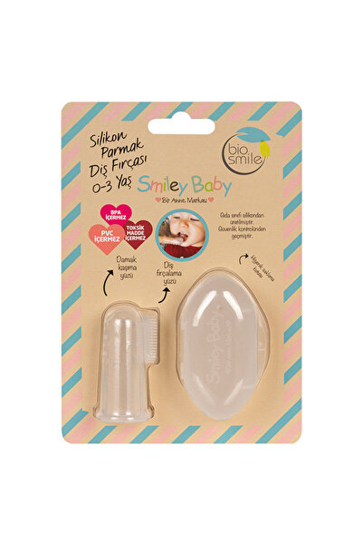 Smiley Baby Silikon Parmak Fırça - Şeffaf