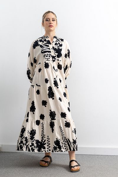 TUĞBA ERGÜL Buttoned Women's Viscose Dress