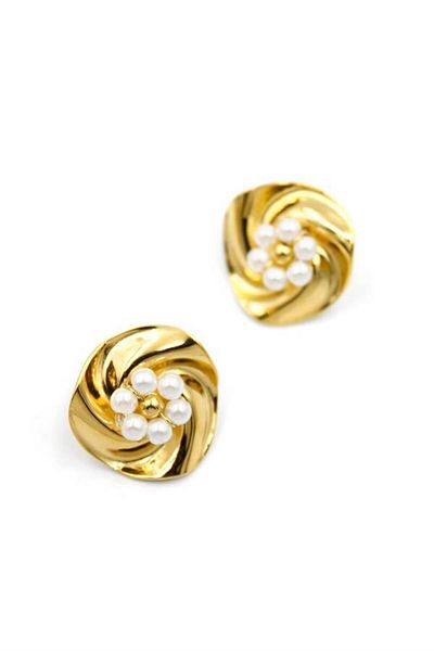 Rasanet Pearl flower earrings - gold