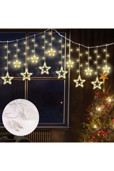 COEKI Instalație cu 12 stele, LED, IP44, 5 m