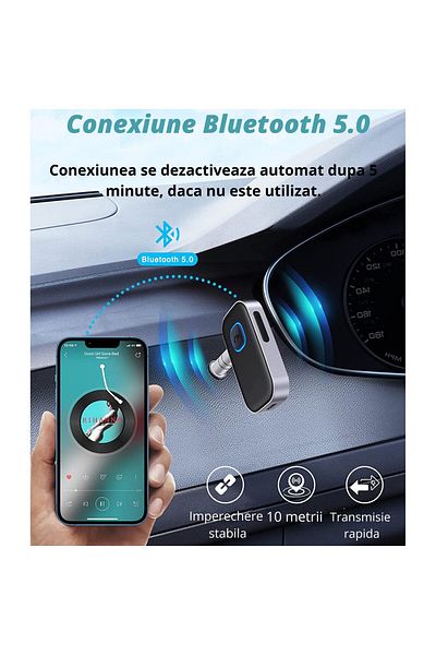 WowStep Bluetooth 5.0 Adapter, Audio Receiver, Portable, Universal Compatible, Car, Audio System, Speakers