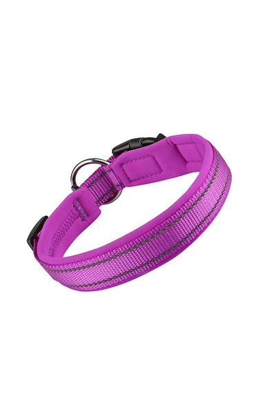 MASBRILL reflective dog leash, neoprene/nylon, purple, L, 45-53 X 2.5 cm