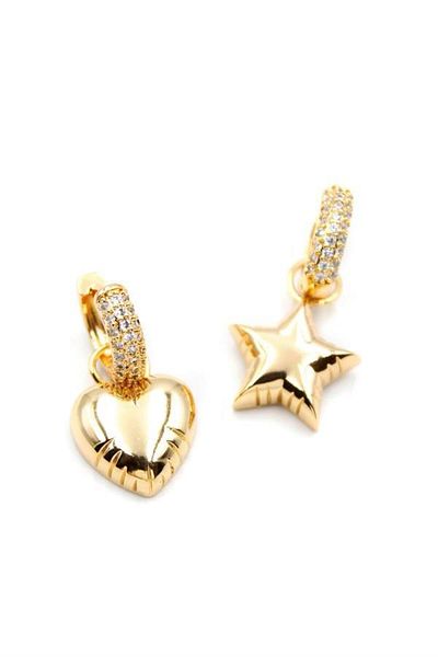Rasanet Heart Star Earrings - Gold