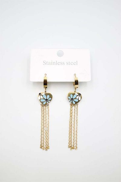 Rasanet Heart Flower Earrings - Gold