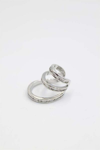 Rasanet Stoned Cartilage Earrings - Silver