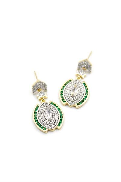 Rasanet Jewelled Earrings - Green