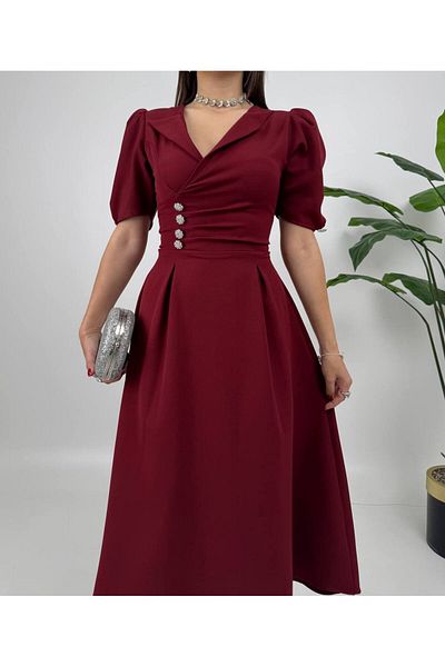 MODA DURAĞI Good Quality Midi Dress Yellow Color Dress