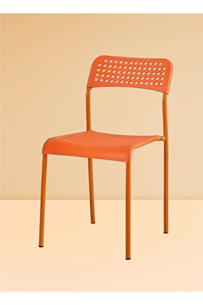 rexa كرسي بلاستيكي بأرجل حديدية