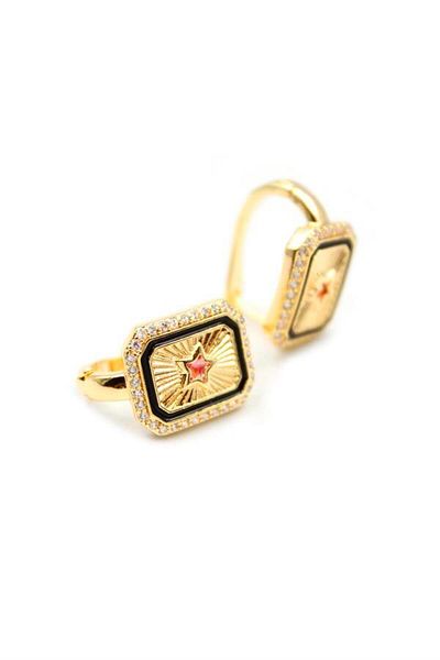 Rasanet Star Jewelled Earrings - Pink