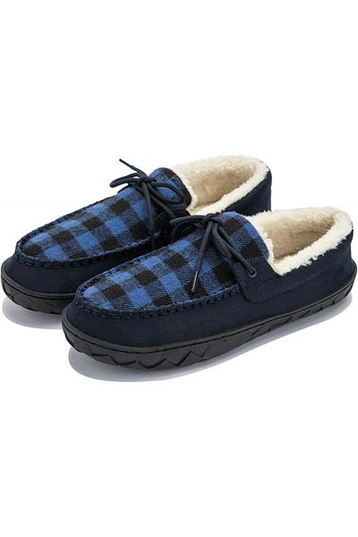 TEGELE slippers, textile/rubber, blue/white/black, 45