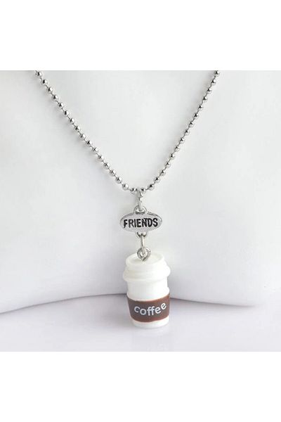 REDz Accessories Funny Friends Necklaces, Biscuit And Coffee, Pair Pendant Set