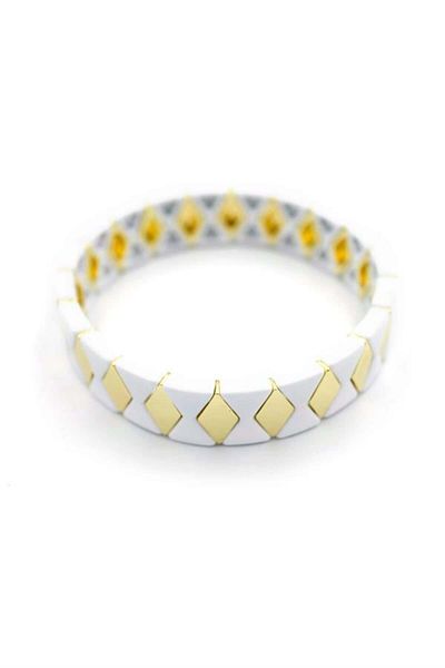 Rasanet Elastic porcelain bracelet - white