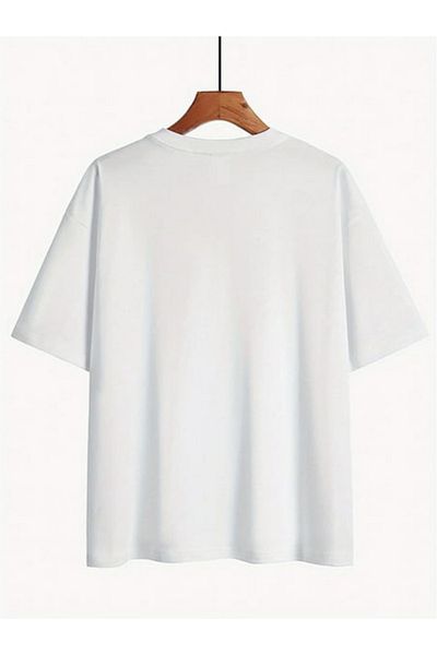 Touz Moda Q Heart Design Unisex Oversize T-Shirt