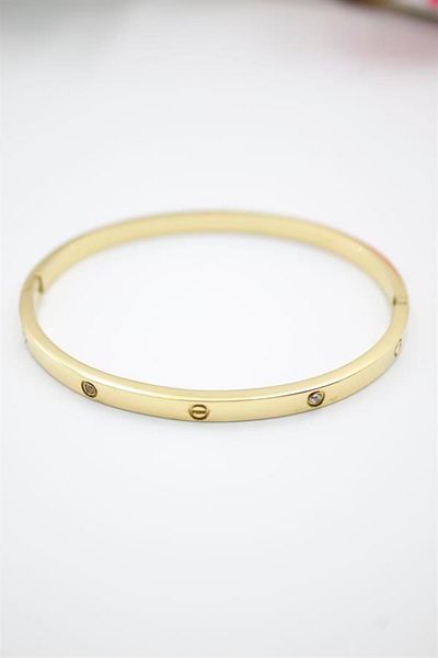 Rasanet Crt Model Thin Stone Steel Bracelet (60mm) - Gold