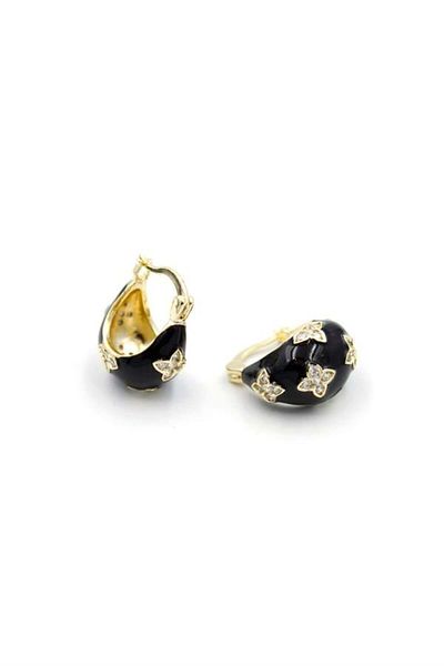 Rasanet Enameled Bag Earrings - Black