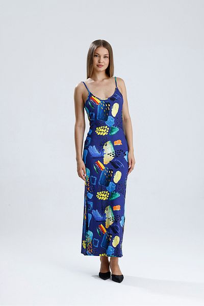 Sense Φόρεμα Lycra Viscose με λουράκι με σχισμή |   ELB35782 Saks Μικτό