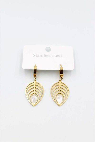 Rasanet Leaf Earrings - Gold