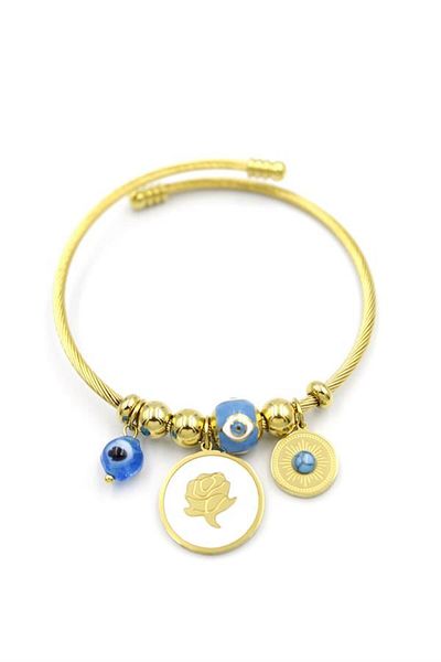 Rasanet Rose charm bracelet - gold
