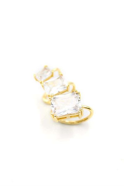 Rasanet Stoned Cartilage Earrings - Gold