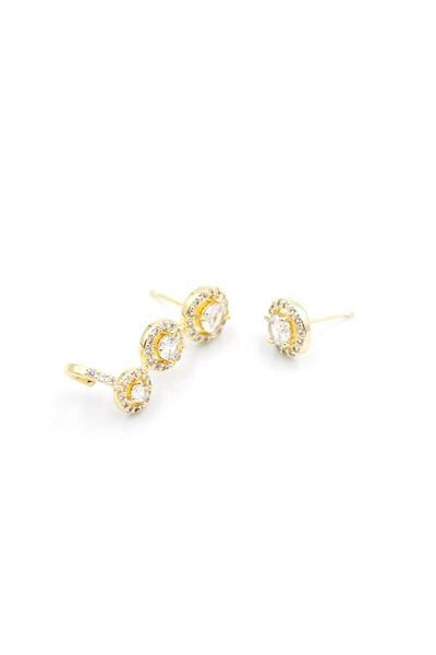 Rasanet Stoned Cartilage Earrings - Gold