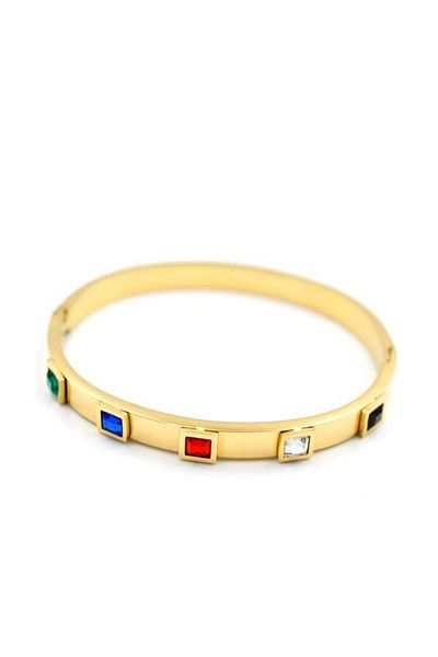 Rasanet Square Stone Bracelet - Gold