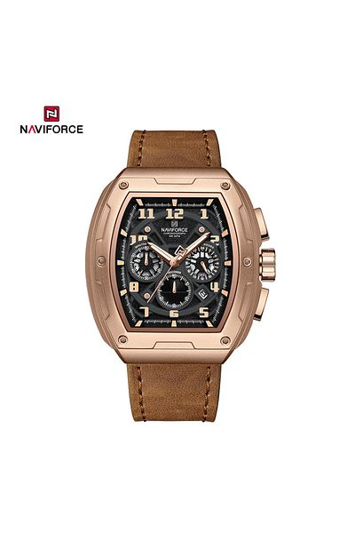 MACON NF8053 Brand Watch for Men Chronograph Genuine Leather Fashion Waterproof Quartz