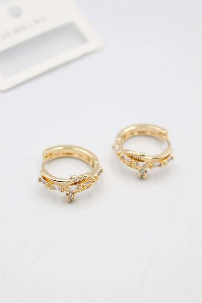 Rasanet Jewelled Stud Earrings - Gold