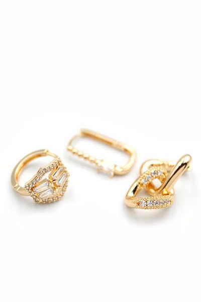 Rasanet 3-Piece Hoop Earrings - Gold