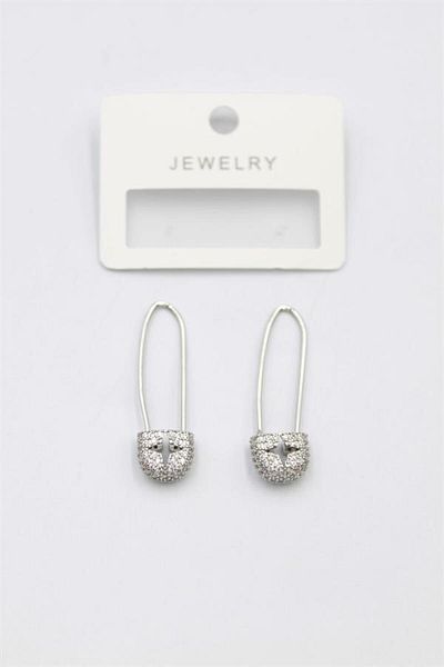 Rasanet Stoned Filkette Earrings - Silver