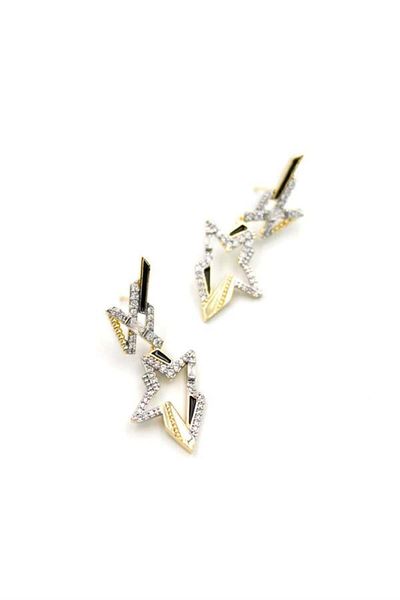 Rasanet Jewelled Star Earrings - Gold
