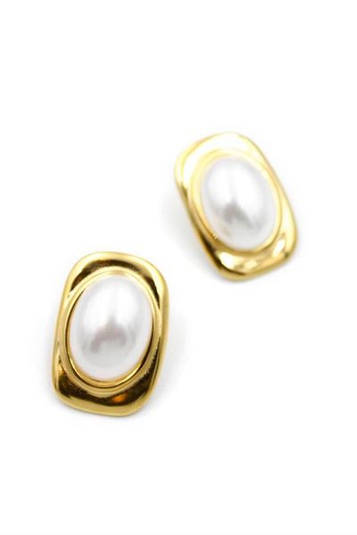 Rasanet Pearl oval earrings - gold