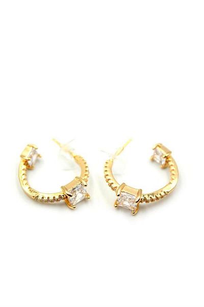 Rasanet Jewelled Hoop Earrings - Gold